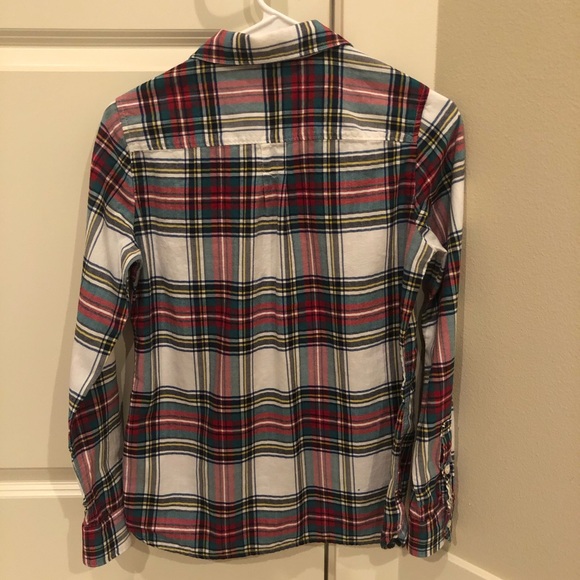 Banana Republic ✨ Women’s Plaid Tartan Holiday Flannel Size XS - Picture 4 of 5